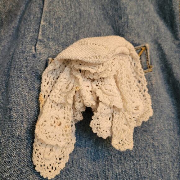 Lizwear Vintage Blazer 8 Blue Denim 100% Coton Long Sleeves Pockets 2-Button - Picture 4 of 7